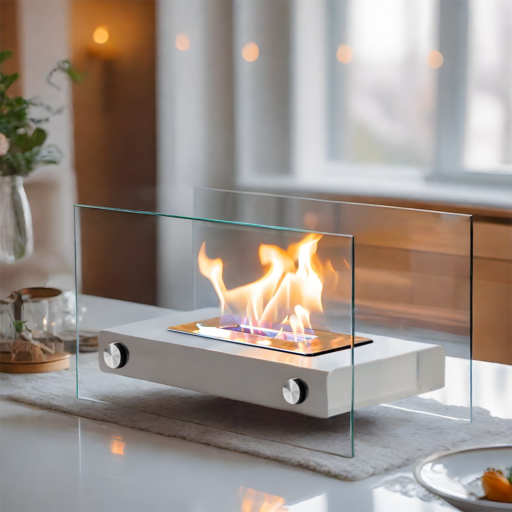 JHY DESIGN 불멍 미니화로 난로 불무드 직사각형 에탄올램프 19cm, 1개, 화이트, 현재가 39,880원