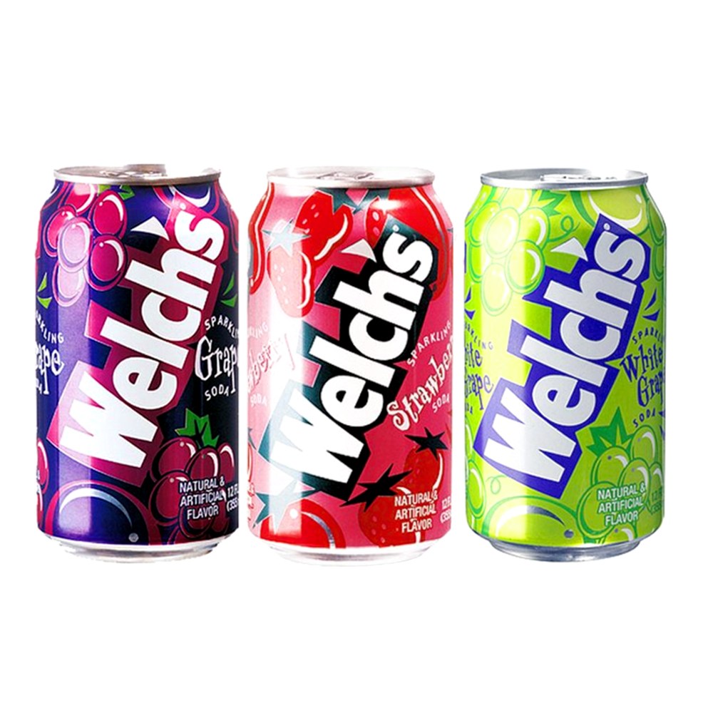 [메리박스] 웰치스 과즙탄산음료 3종 24개입(포도12+청포도6+딸기6) 21,500원