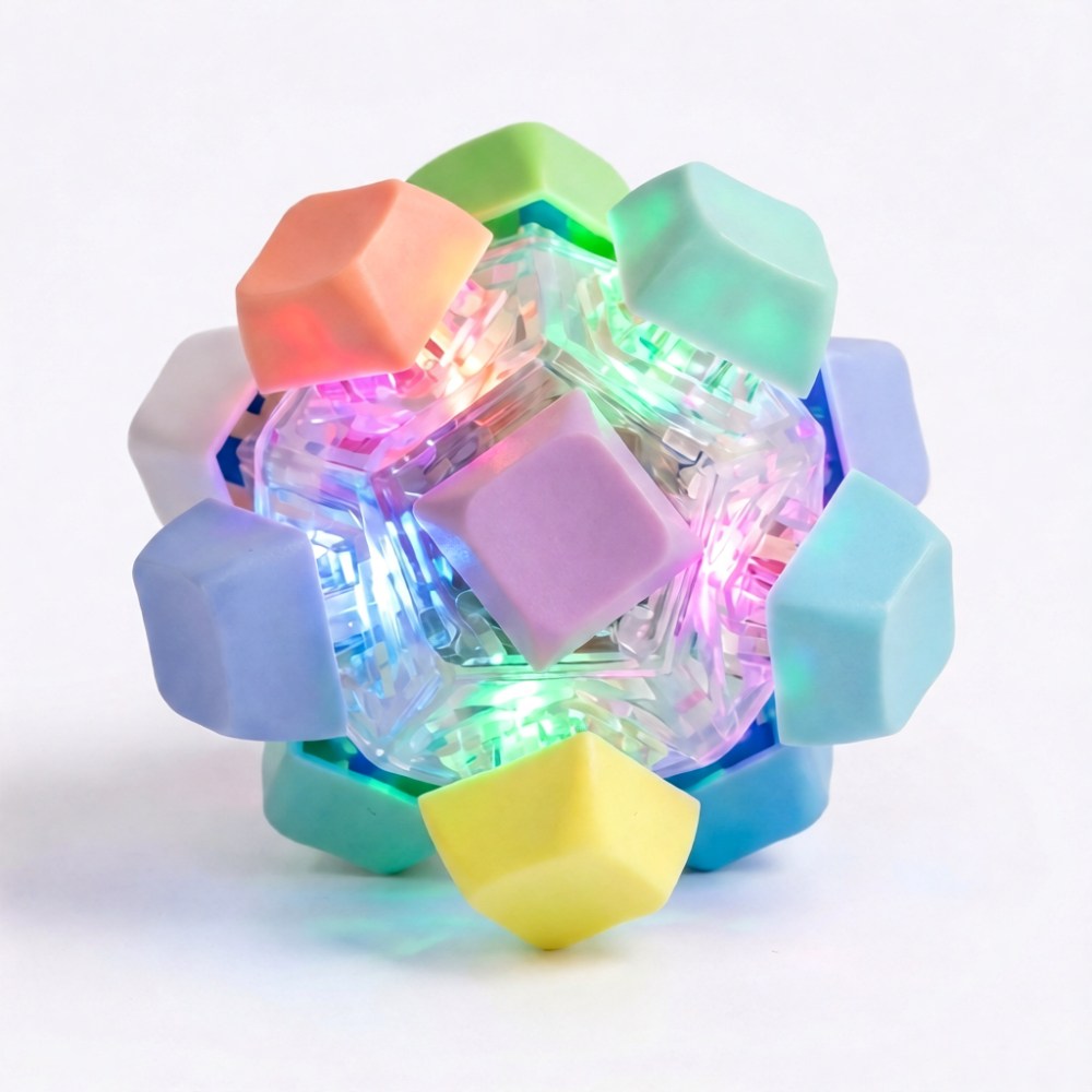 복세편살 12구 LED 키캡 키보드 볼 딸깍이 클리커 피젯 토이 스위치 발광 기계식, 1개, 마카롱 10,900원