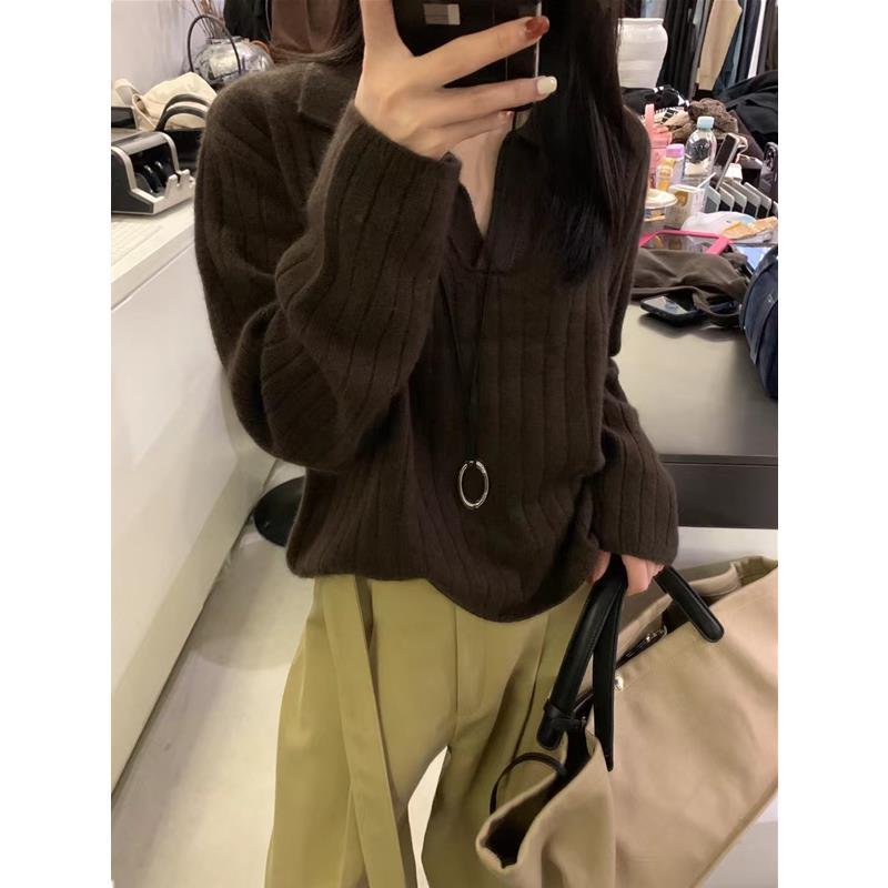 녕동 여성 니트 카라넥 봄가을 캐주얼 무지 루즈핏 이너 스웨터 니트 34,800원