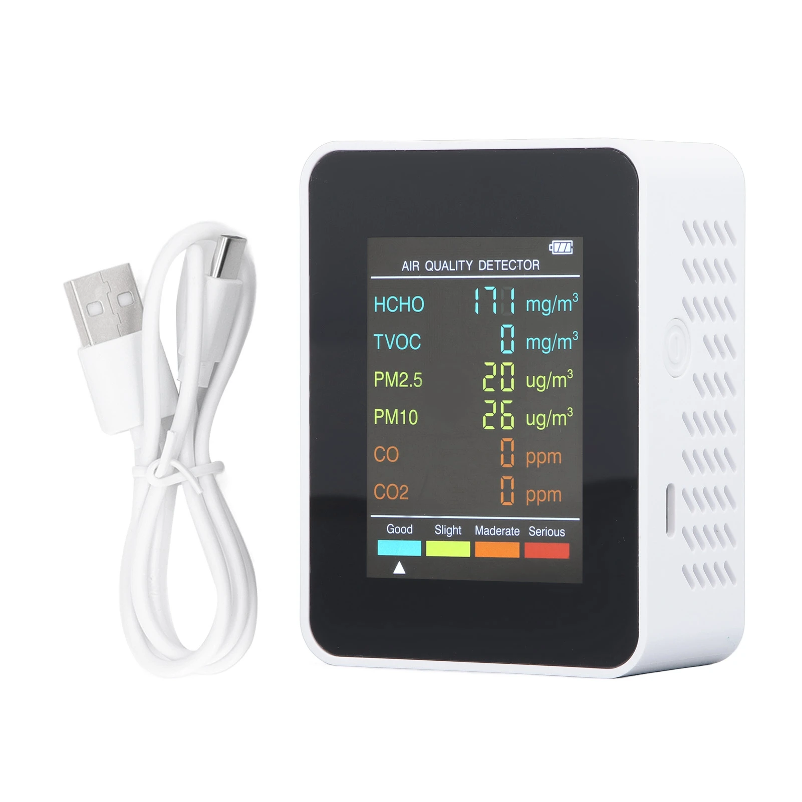투야 와이파이 휴대용 공기질 측정기 8in1 PM1.0 PM2.5 CO2 TVOC HCHO 및 습도 LCD 컬러 26,000원