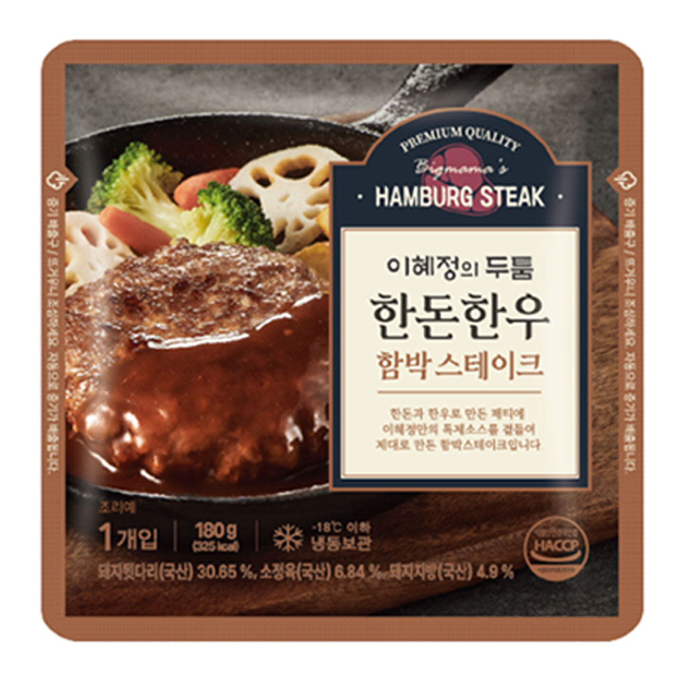 빅마마이혜정 한돈한우 함박스테이크 180g, 10개, 180g 53,350원