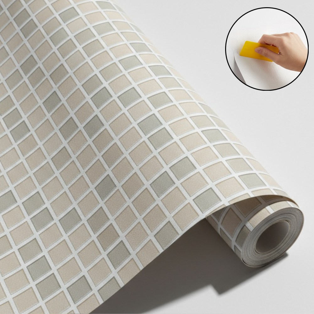 제이에스맘 붙이는 벽지 방수 바둑 타일 시트지 데코 폼플럭 시트 61X300cm 11,900원