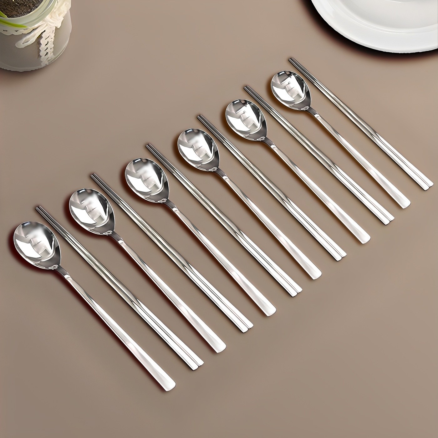 윌리브 국산 스텐 노바 수저세트, 실버, 숟가락(6P) + 젓가락(6P), 1세트 13,600원