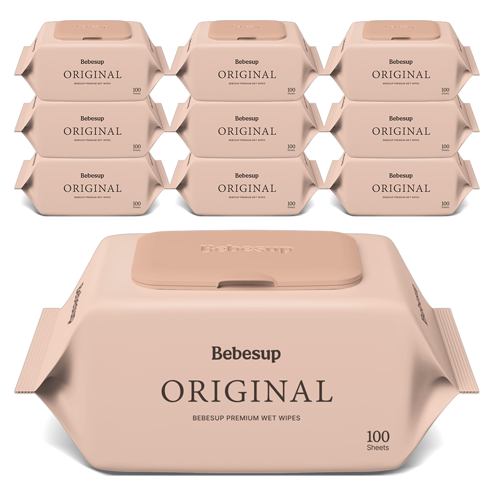 베베숲 오리지널 유아물티슈 캡형, 50g, 100매, 10개 10,600원