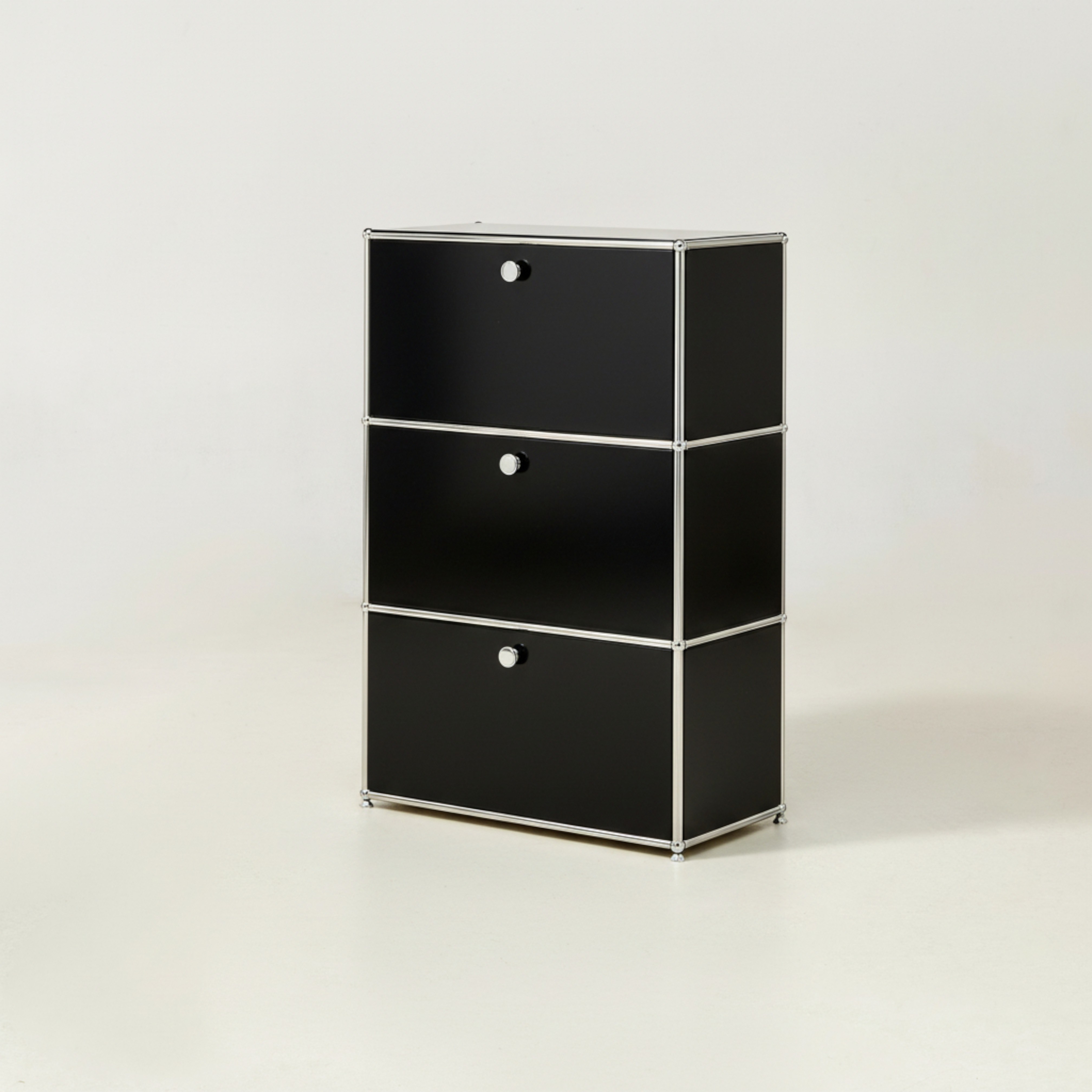 미드퍼 베이직 싱글3단 철제 미드센츄리 모듈 수납장 770x400x1150, 3단, 블랙, 블랙 629,000원