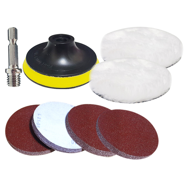 자동차 광택 기스 흠집제거 전용 사포세트 100mm 사포 20P+백업패드+육각로드+양모패드 8,700원