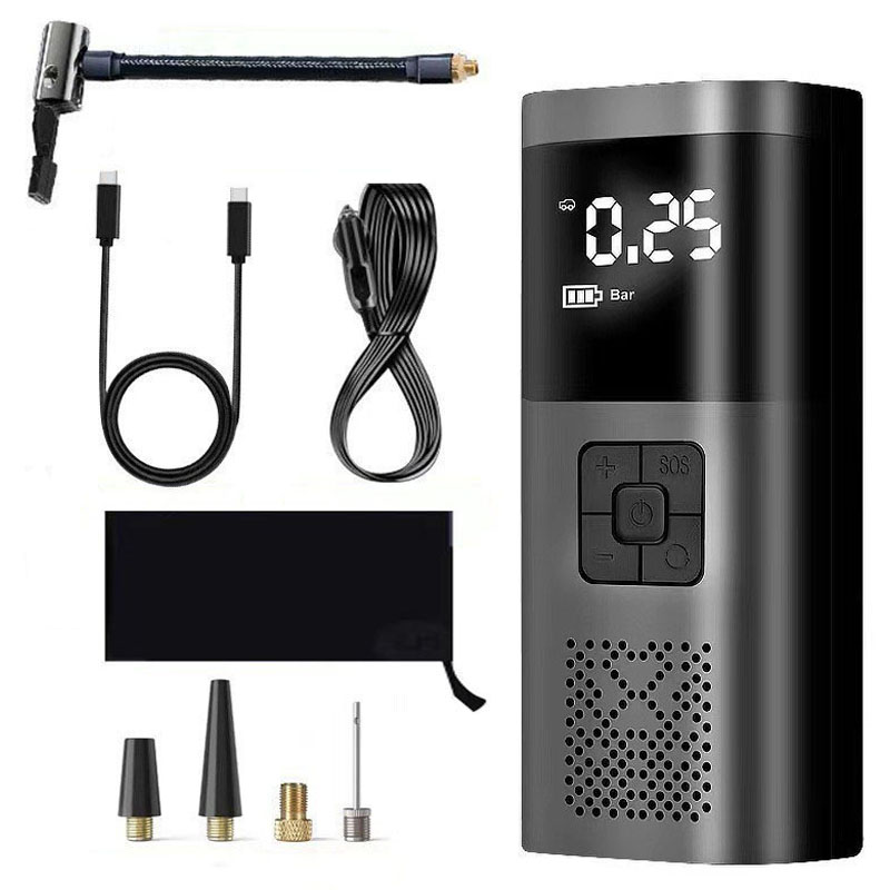 HELLOLEIBOO 휴대용 유무선 자동차 공기 펌프 VC027, 블랙, 1개 17,990원