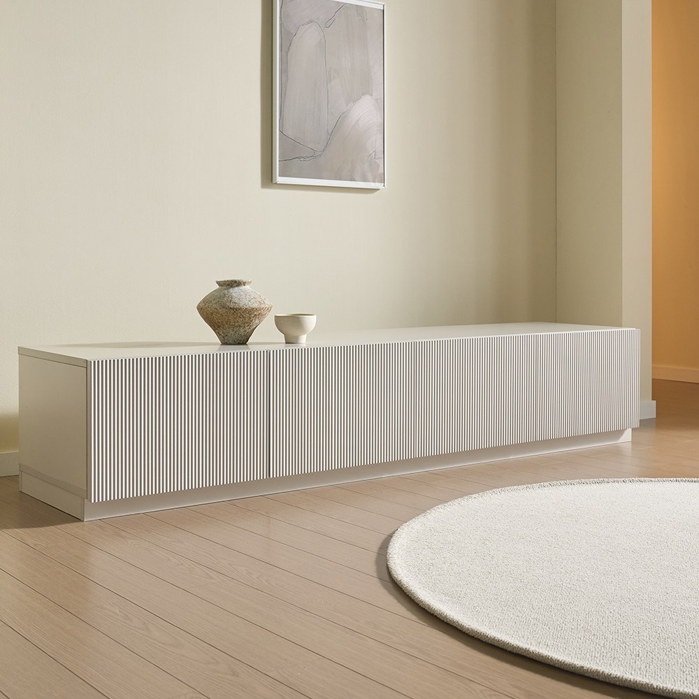 세이지홈 체리쉬 거실장 LED형/스틸다리형/낮은일반형 템바보드 TV장 국내생산, A.일반낮은형_그레이 179,000원