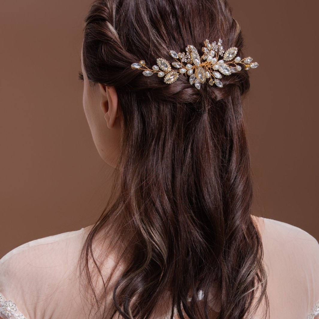 FANSYLI 웨딩헤어핀 한복 올림 머리핀 블링블링 큐빅 진주 클립집게핀 셀프 웨딩 헤어핀 혼주 올림머리장식 뒤꽂이 W2504A23 17,850원