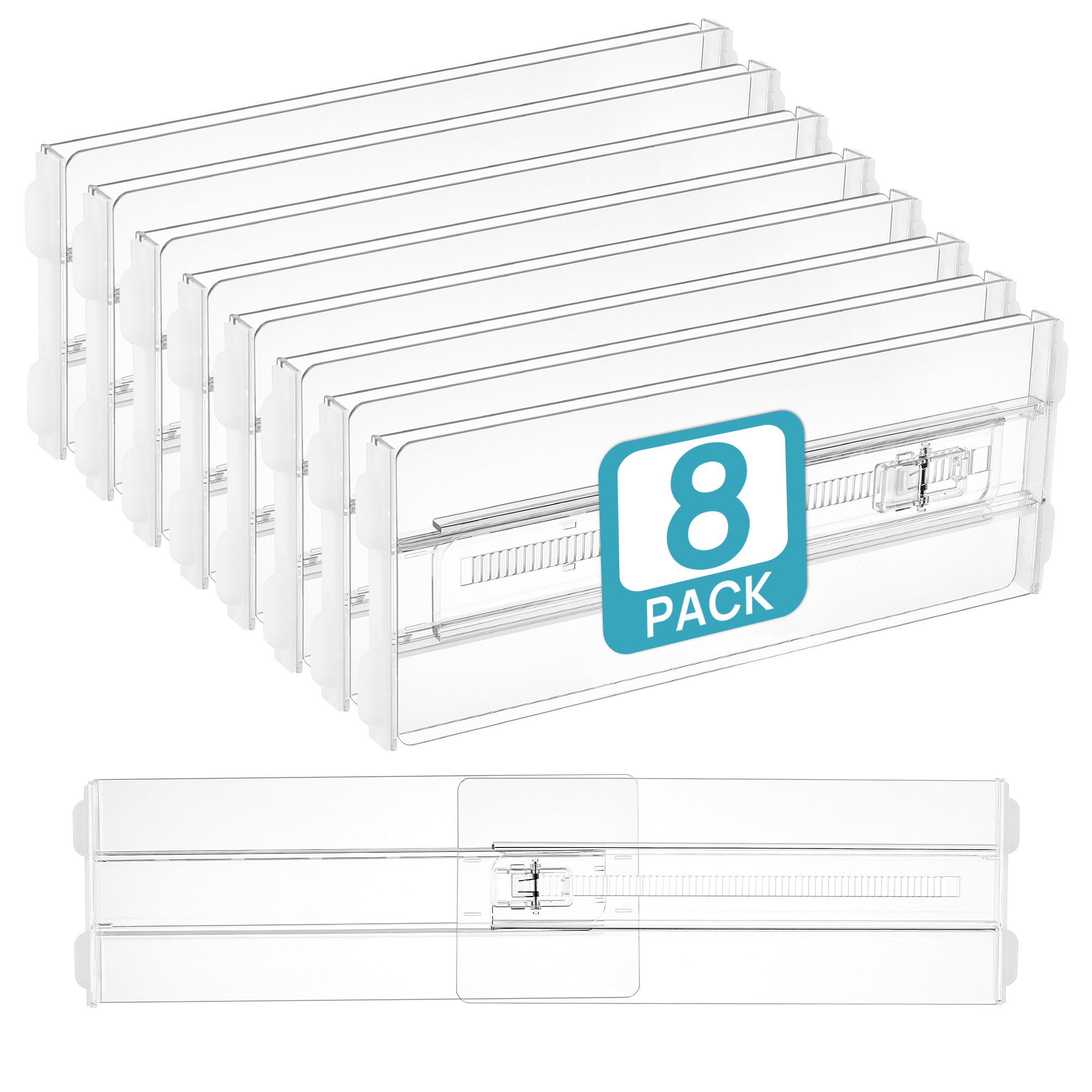 Vtopmart 대용도 서랍장용 정리 조절 칸막이 높은형 플라스틱, 8, 투명 25,730원