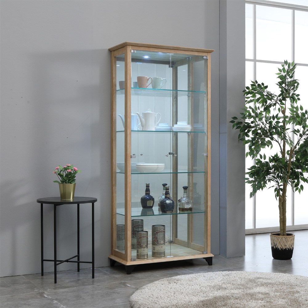 아시수 아로마강화유리장식장 / 4단 5단 장식장 양주장식장 거실진열장 피규어장식장 LED장식장, 네츄럴 299,900원