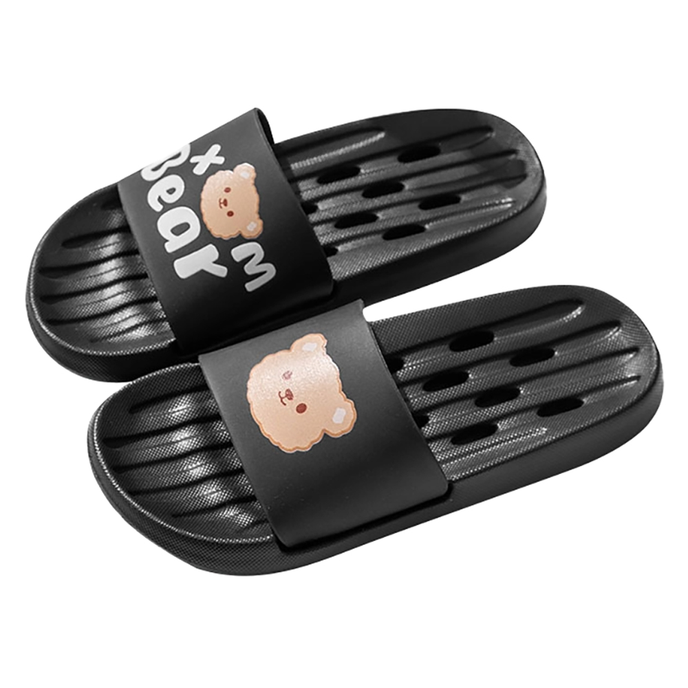 도림 곰돌이 미끄럼방지 물빠짐 EVA 욕실 슬리퍼, 블랙, 1개 8,900원