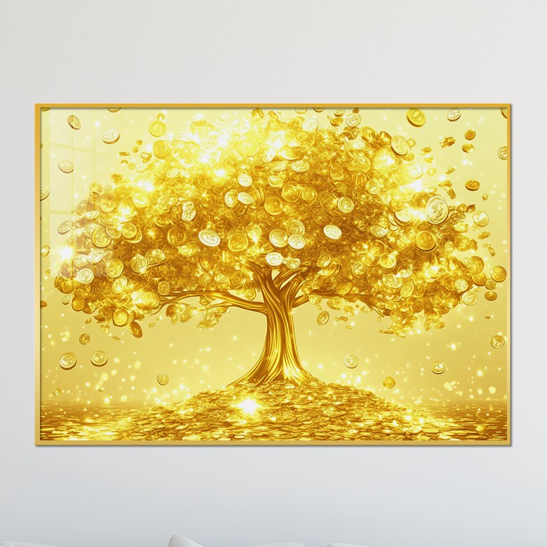 아트블루 돈들어오는 황금나무 액자 풍수 인테리어 소품 거실 그림 돈나무 재물운, 골드메탈 33,900원