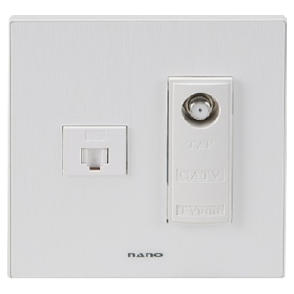 나노전기 아트2 심플 2개용 CATV+8P 매입모듈 화이트 10,700원