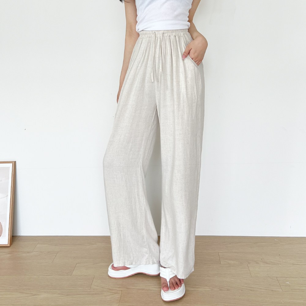 쏘옷 여성용 린넨 밴딩 와이드 롱 팬츠 20,900원