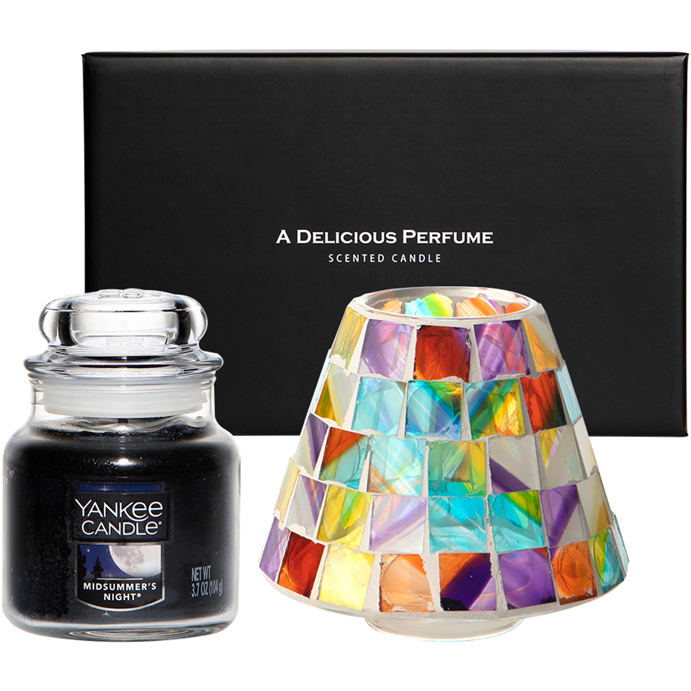 양키캔들 스몰자 모자이크 향초 + 자 쉐이드 + 선물박스 세트, 미드썸머 나잇, 스테인드(자 쉐이드) 21,990원