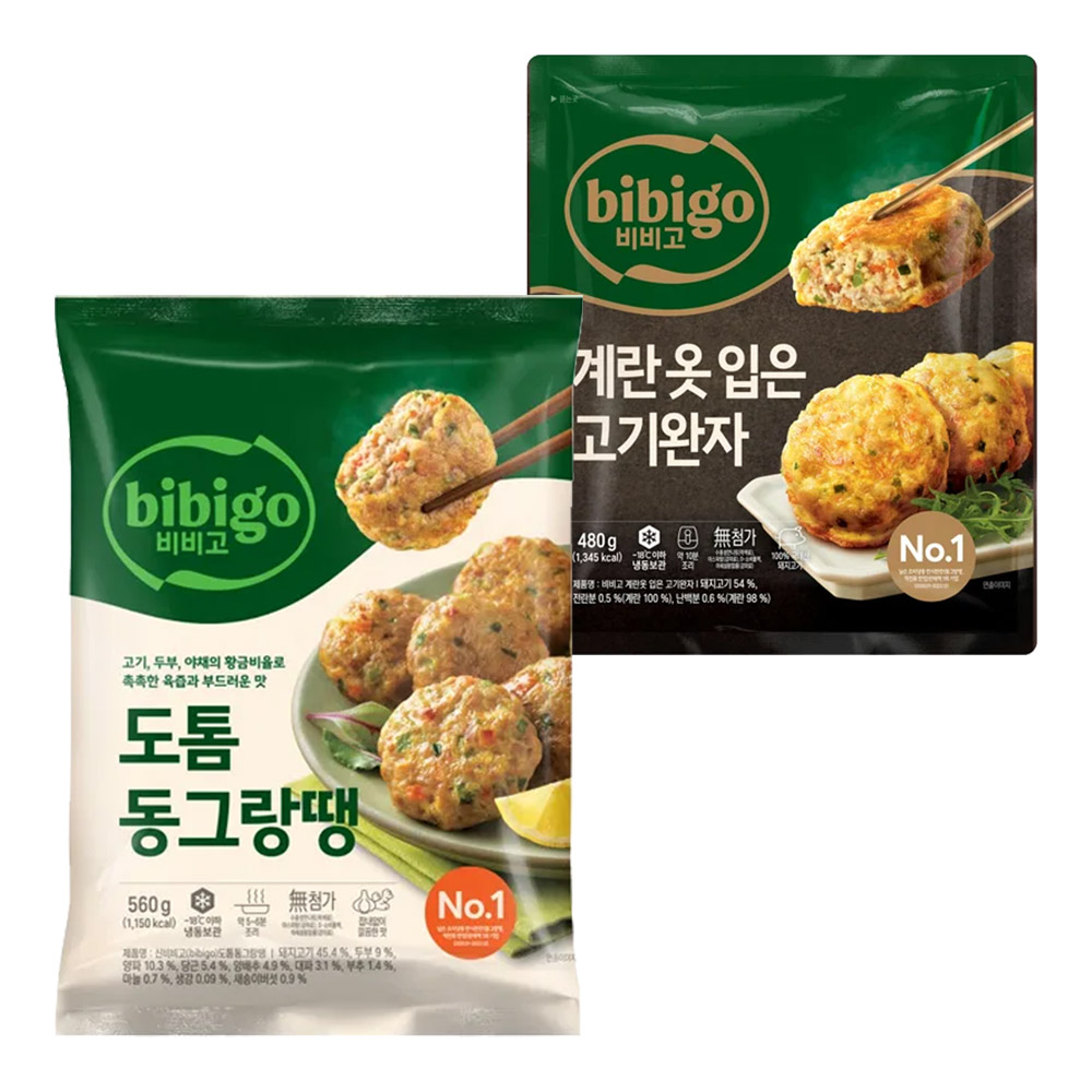 CJ 비비고 도톰동그랑땡 560g X 1개 + 계란옷입은 고기완자 480g X 1개, 1세트, 1.04kg 16,370원