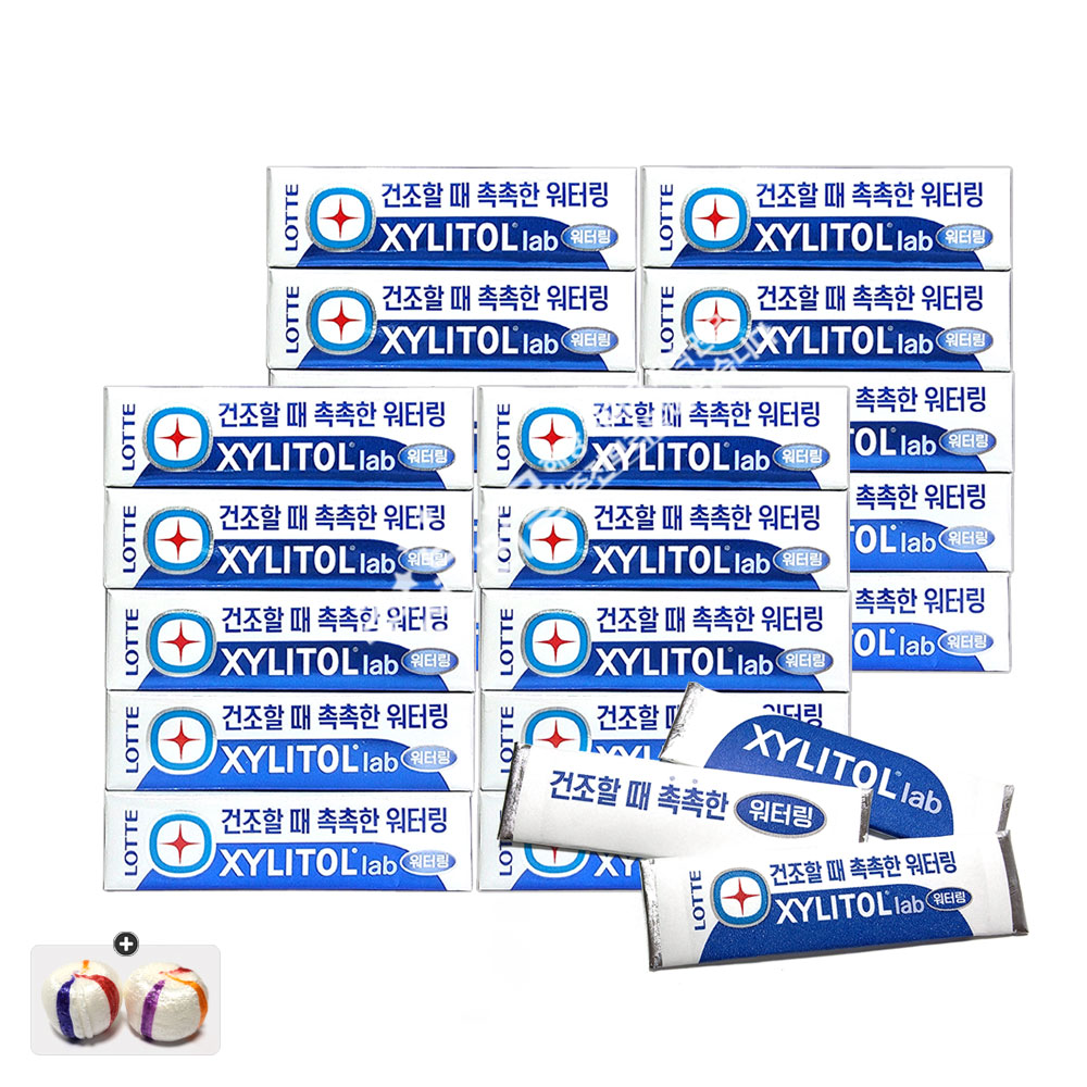 롯데 자일리톨 랩 워터링 껌 24g(판형) x 20개+자색옥춘사탕 20g, 1세트, 480g 21,900원