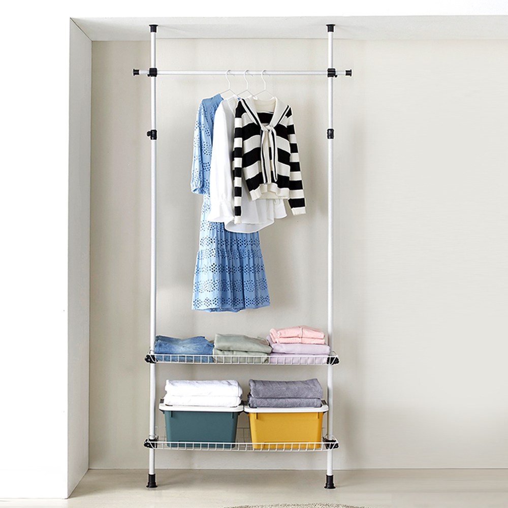 [수납식행거 모음] 정리왕 수납 철바구니 옷걸이행거 1단형, 2단형, 3단형 33,900원