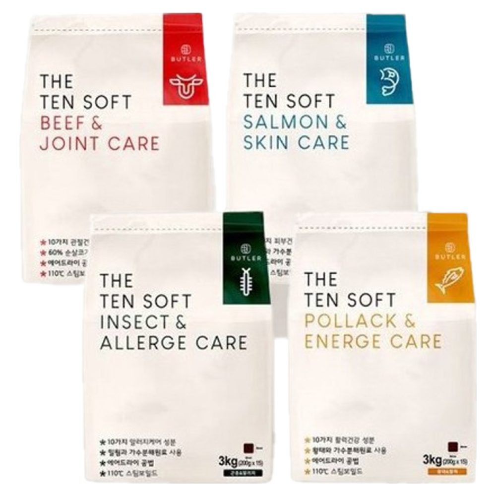 버틀러 더텐 소프트 사료 3kg 강아지 반습식 반건조 사료+사은품 4종세트 53,000원