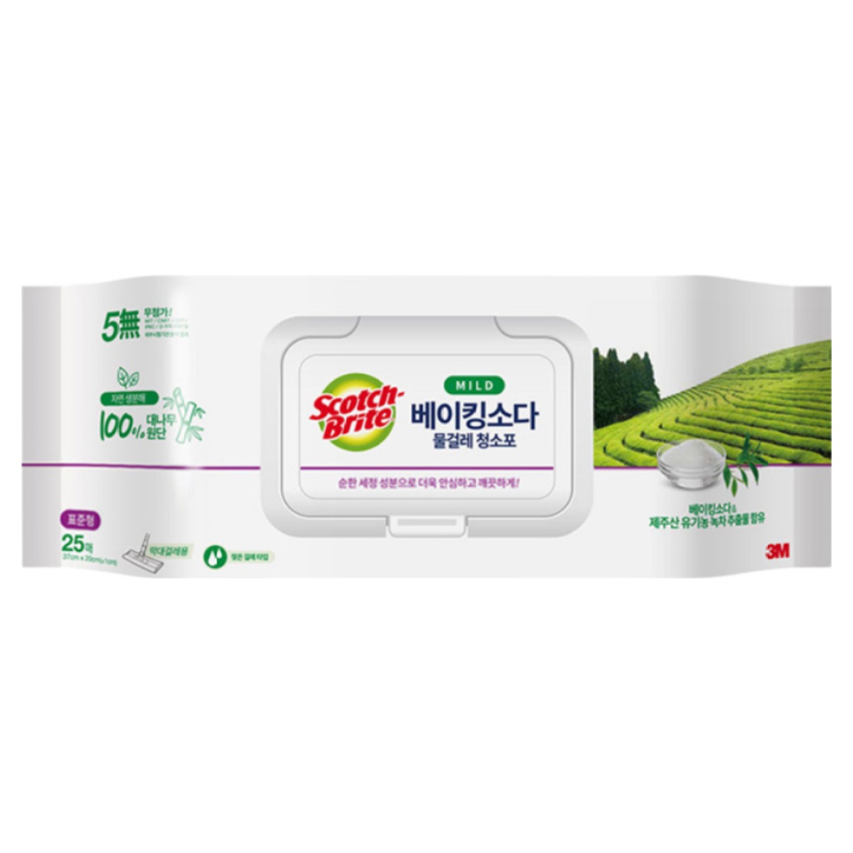 3M 스카치브라이트 베이킹소다 물걸레 청소포 마일드 표준형 25매 11,500원