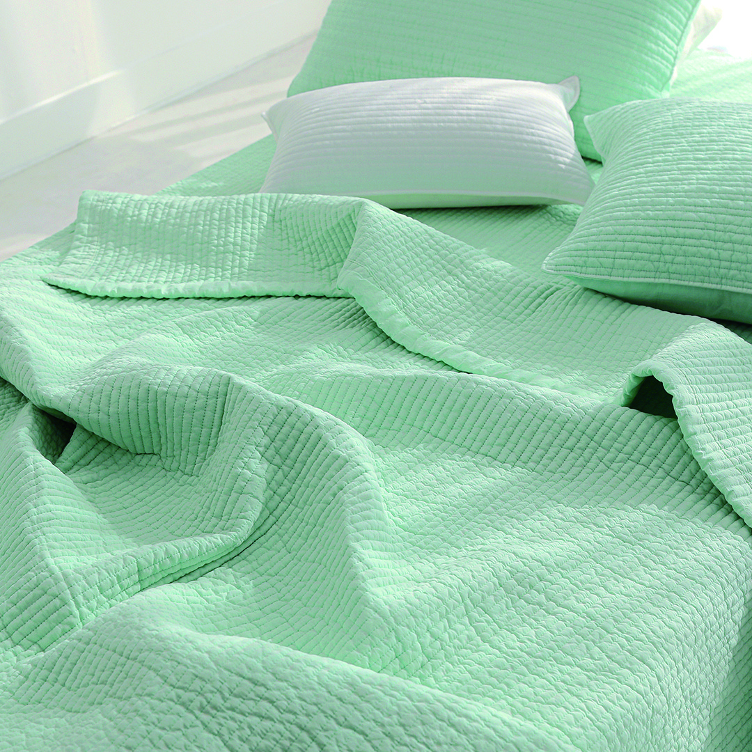 하프데이 국내 제조 피그먼트 60수 순면 줄누비 이불 스프레드, 애플민트 29,330원