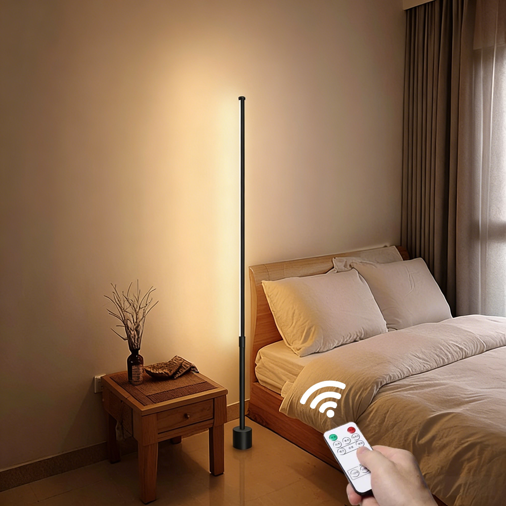 SASAKO 무선리모컨 LED 플로어 장스탠드 조명 3색모드 밝기조절 침실 거실 무드등 23,900원