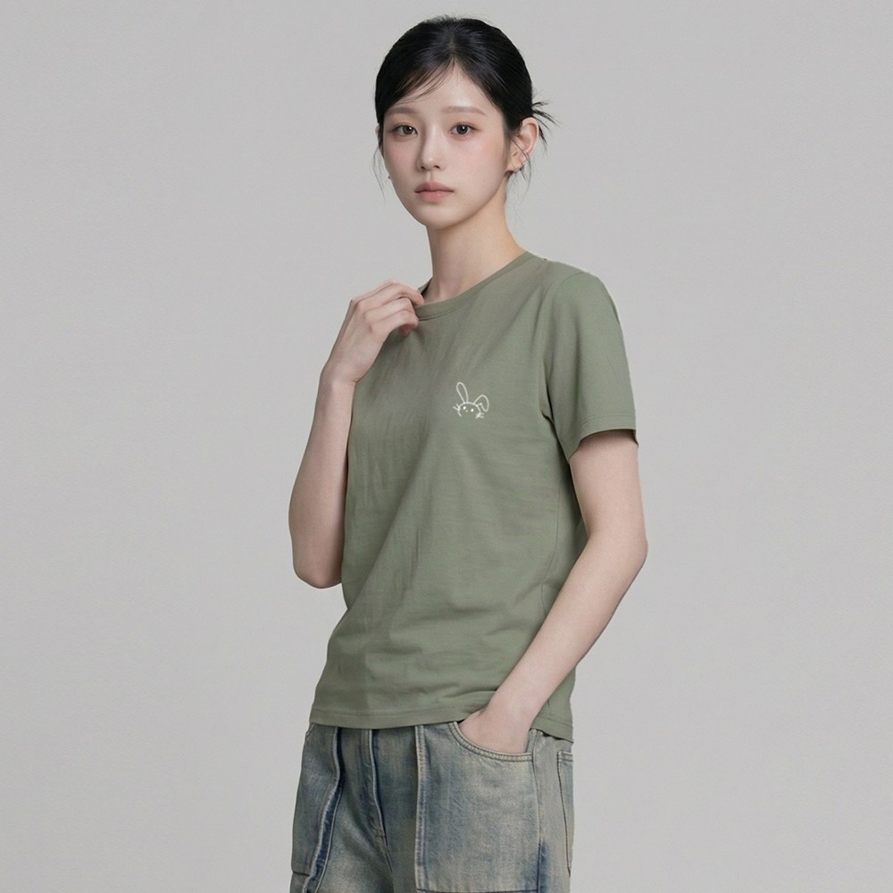엠제이스타 레빗 베이직 반팔티 토끼 나염 반팔 티셔츠 12,900원