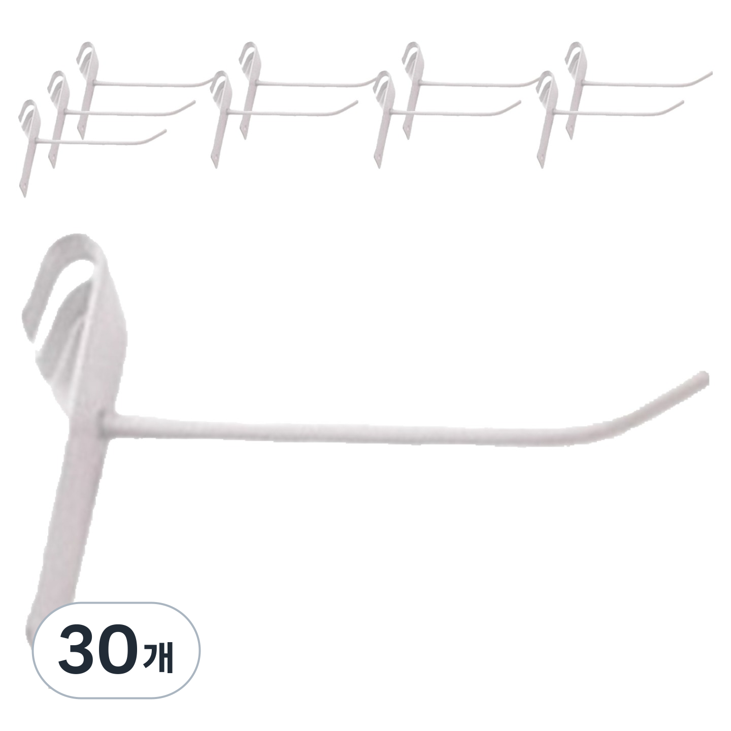 무타공 철 망 진열대 상품걸이 후크 10cm, 화이트, 30개 14,100원