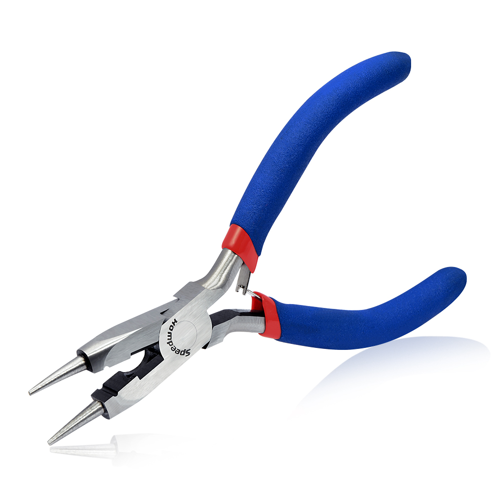 SPEEDWOX 와이어 커터가 있는 5인치 원형 노즈 플라이어 멀티 사용 고급 주얼리 제작 작은 와이어 루프 플라이어 미니 체인 커터 정밀 수리 수공구, 1개 9,190원