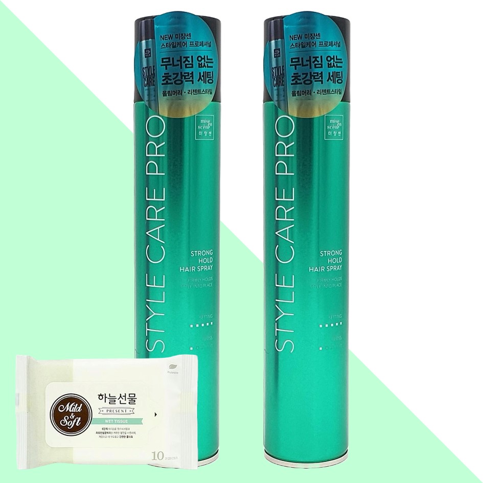 미쟝센 스타일케어 프로 스트롱홀드 헤어스프레이 300ml 2개(+하늘선물 물티슈 10매) 18,660원