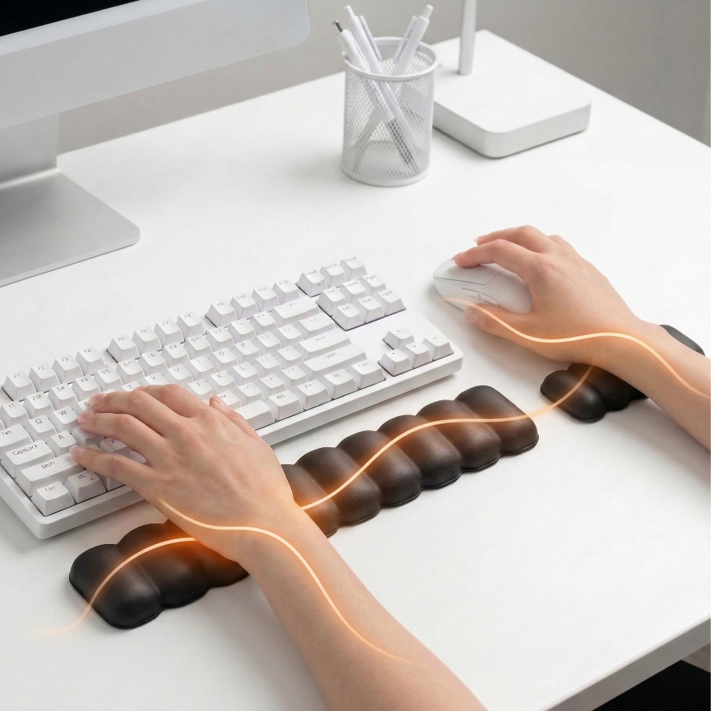 로앤몰 편안 각도 키보드 마우스 손목 받침대 세트, 1개, 블랙 11,800원