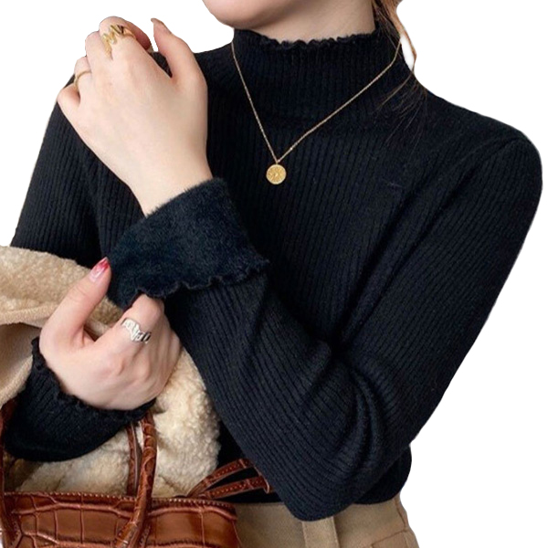 오버나인 여자 여성 겨울 반폴라니트 반목 융털기모 폴라 니트 21,050원