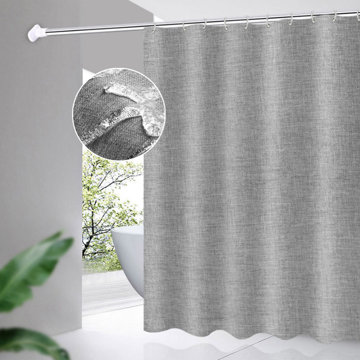 GUNU 린넨 고급직물 방수 샤워커튼, 그레이, 1개 15,800원