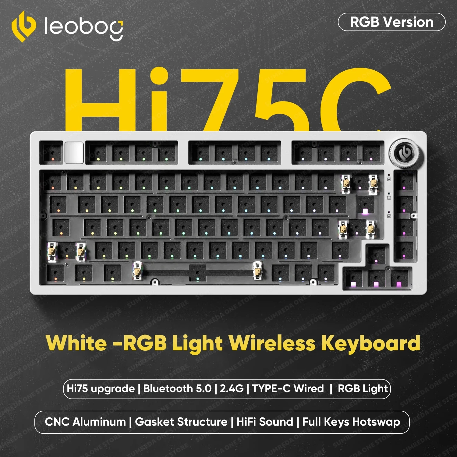 LEOBOG Hi75 81키 핫스왑 기계식 키보드 키트 베어본 RGB 백라이트 개스킷 마운트 맞춤형 68,000원