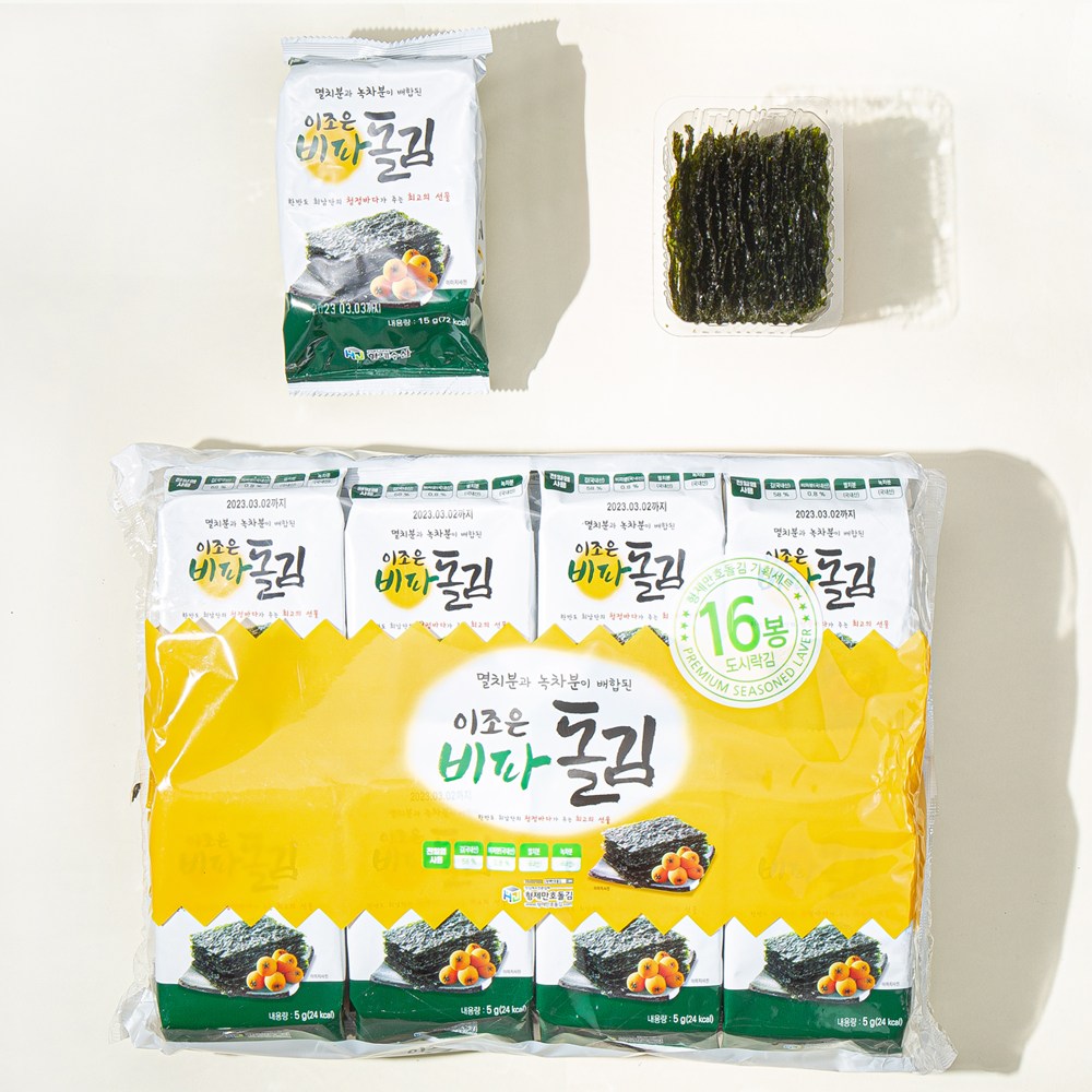 [형제만호돌김] 해남 이조은 비파도시락돌김 32봉 64봉 저염 아이반찬 24,000원