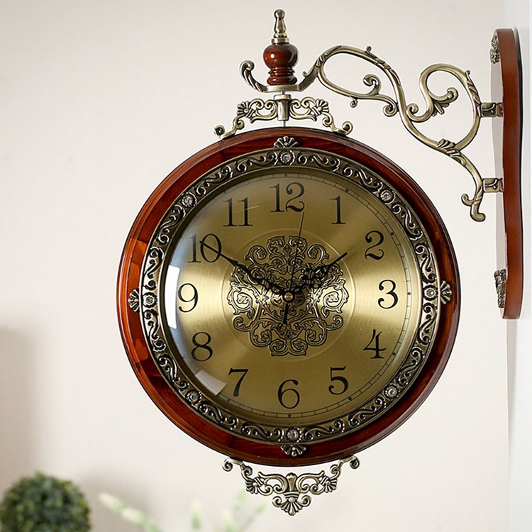인테리어 거실 주방 사무실 엔틱 원목 양면 벽 시계 257,000원