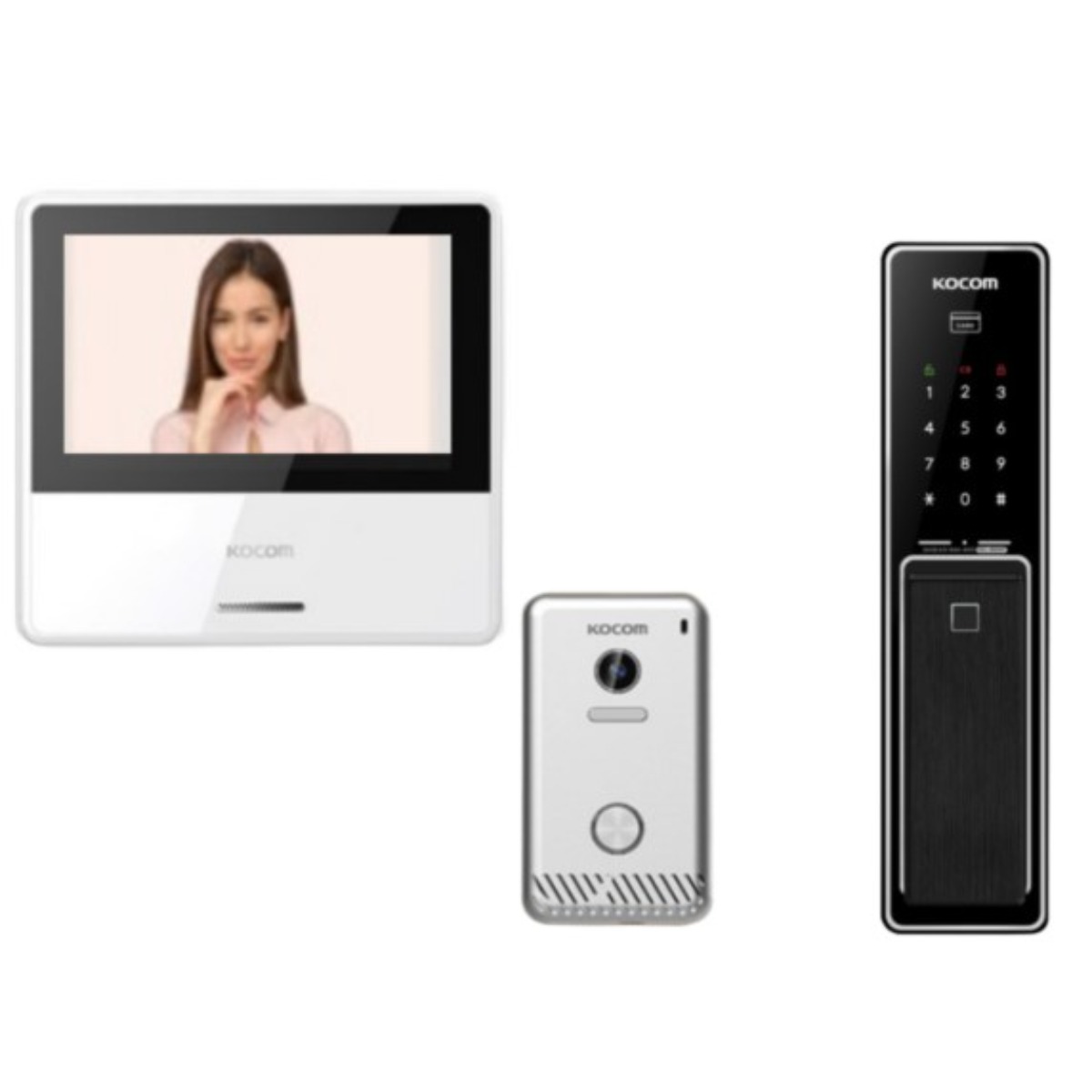 [코콤비디오폰 도어락 SET 상품2] KCV-X701IP [7인치 IP비디오폰 + 푸쉬풀지문도어락]-A지역 설치, 방문설치, 현장결재,비디오폰55,000원/도어락35,000원 375,000원
