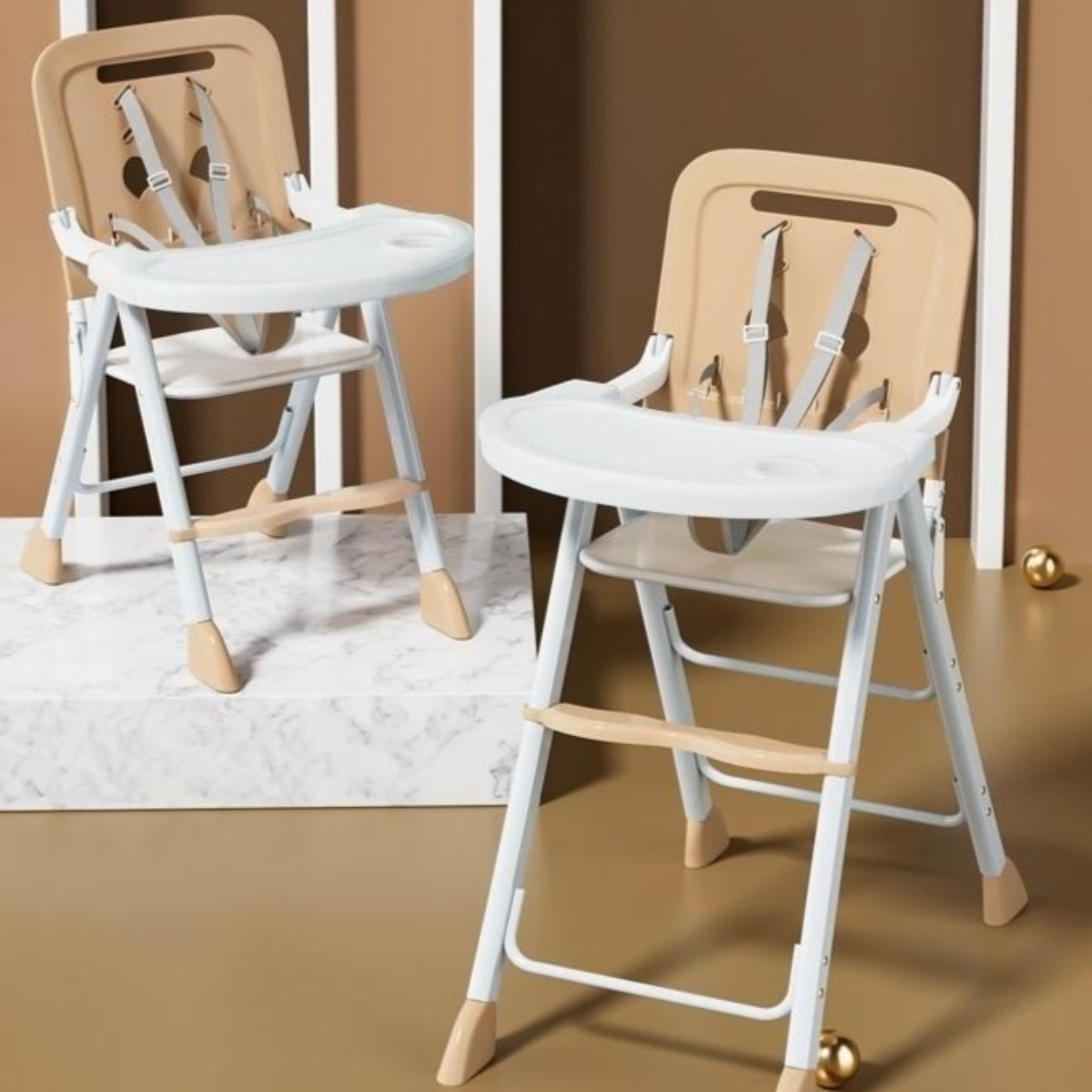 매장의자 식당 식탁 의자 접이식 유아 식탁의자 휴대용 하이체어 다기능 가정용 업소용 접는 카키 기본형 47,700원