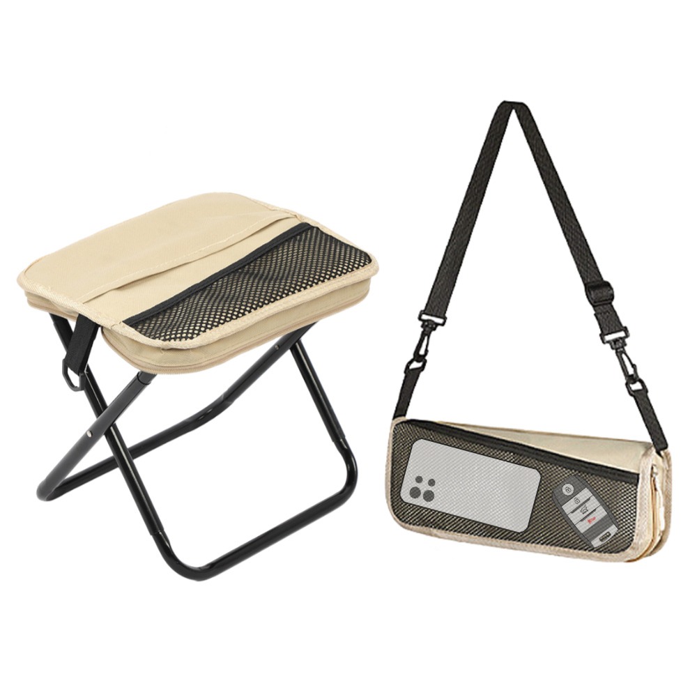 누누마켓 휴대용 접이식 낚시 페스티벌 여행 의자 숄더백, 베이지, 1개 6,970원