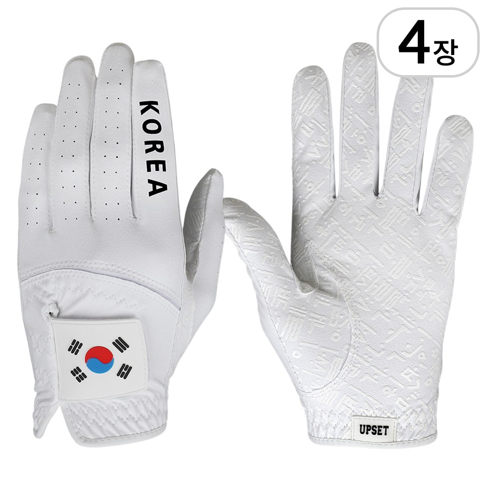 업셋 국가대표 태극기 골프장갑 최고급퀄리티 세탁가능 터치가능 방수기능 왼손 4p, 화이트, 4개 24,500원