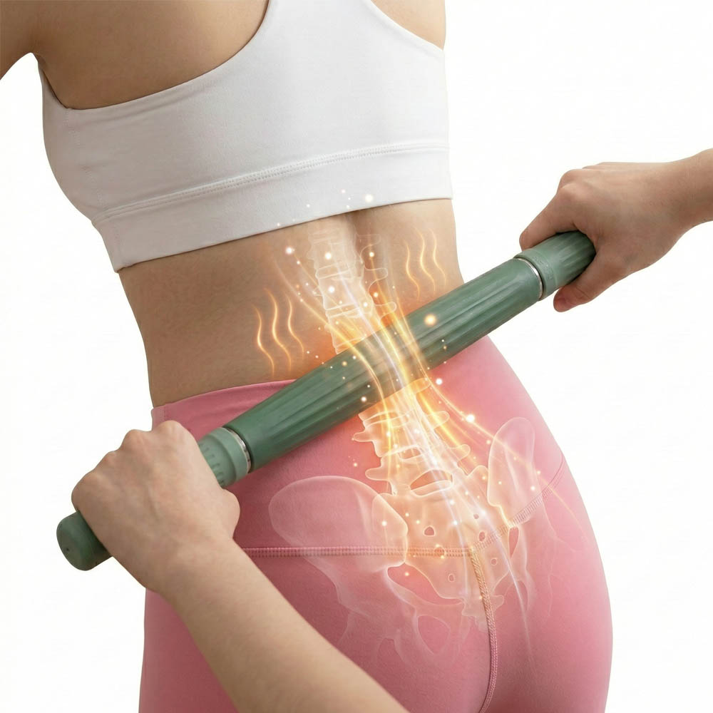 헬스발란스 티타늄 지압 마사지스틱 롤러 안마봉 풀링바 마사지봉, 딥퍼플, 1개 15,490원