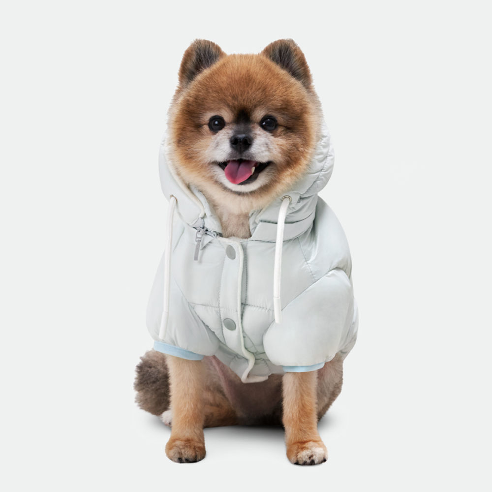 네오핏 강아지 패딩 겨울옷 양면 착용 소프트 구름 모자 넥워머, 블루그레이, 1개 34,900원