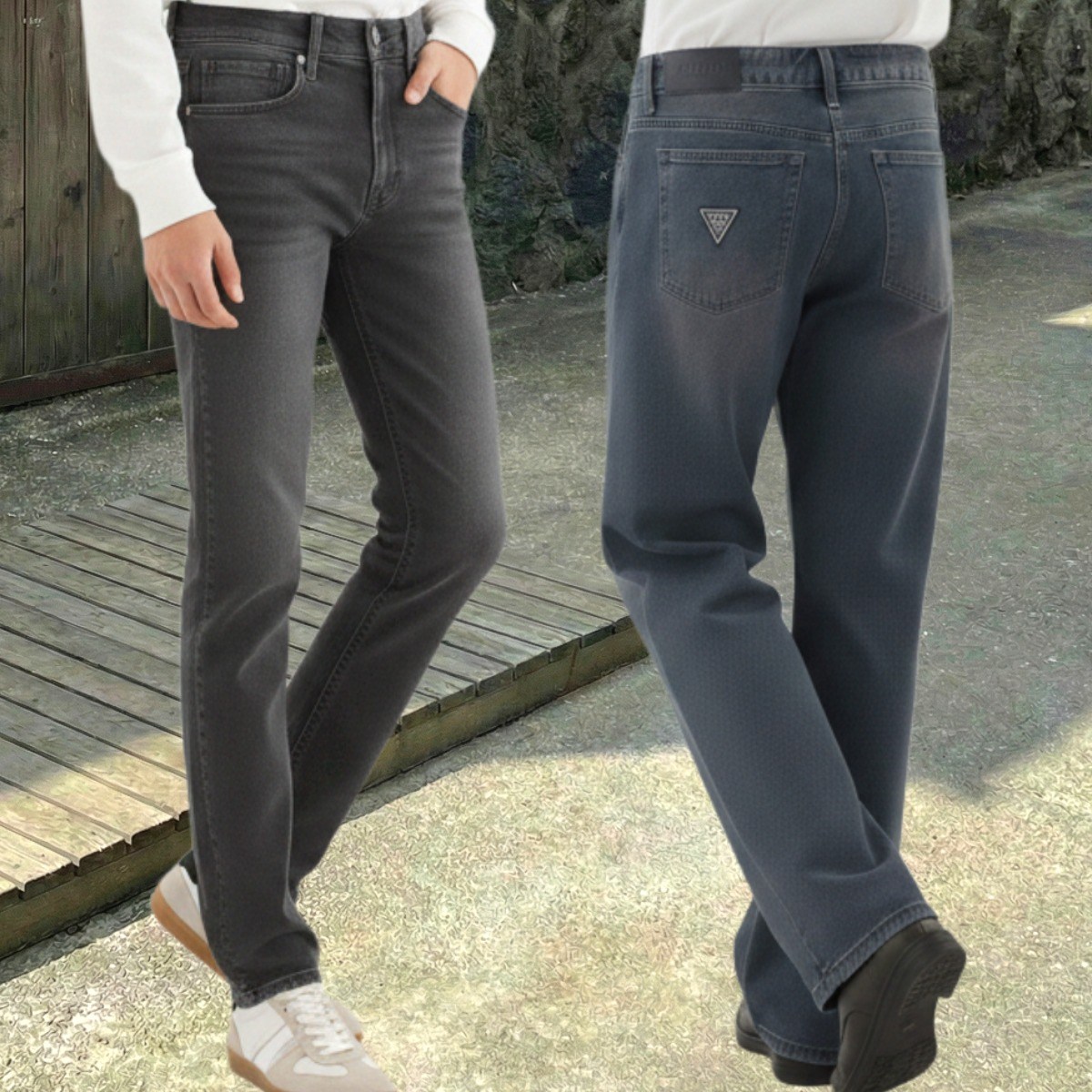 게스 진 남성용 사계절 세미와이드 캐주얼 데님 청바지 69,000원