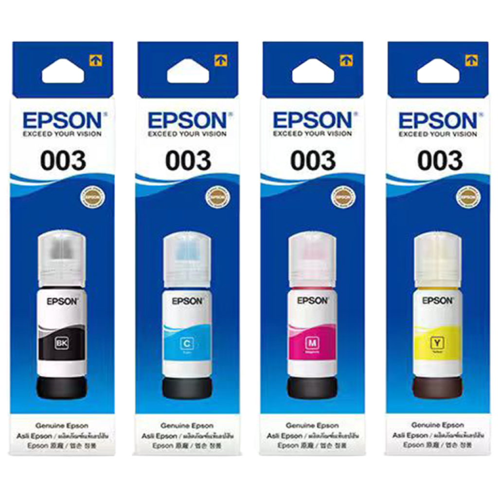 엡손 003 검정 잉크 (T00V100) EPSON 003 정품 잉크 호환 제품 L1110 L3100 L3110 L3150 L5190 L3106 L3200 L3210 L11050, 1개, Epson 003 [ 4 colors/ 멀티팩 잉크 ] 34,500원