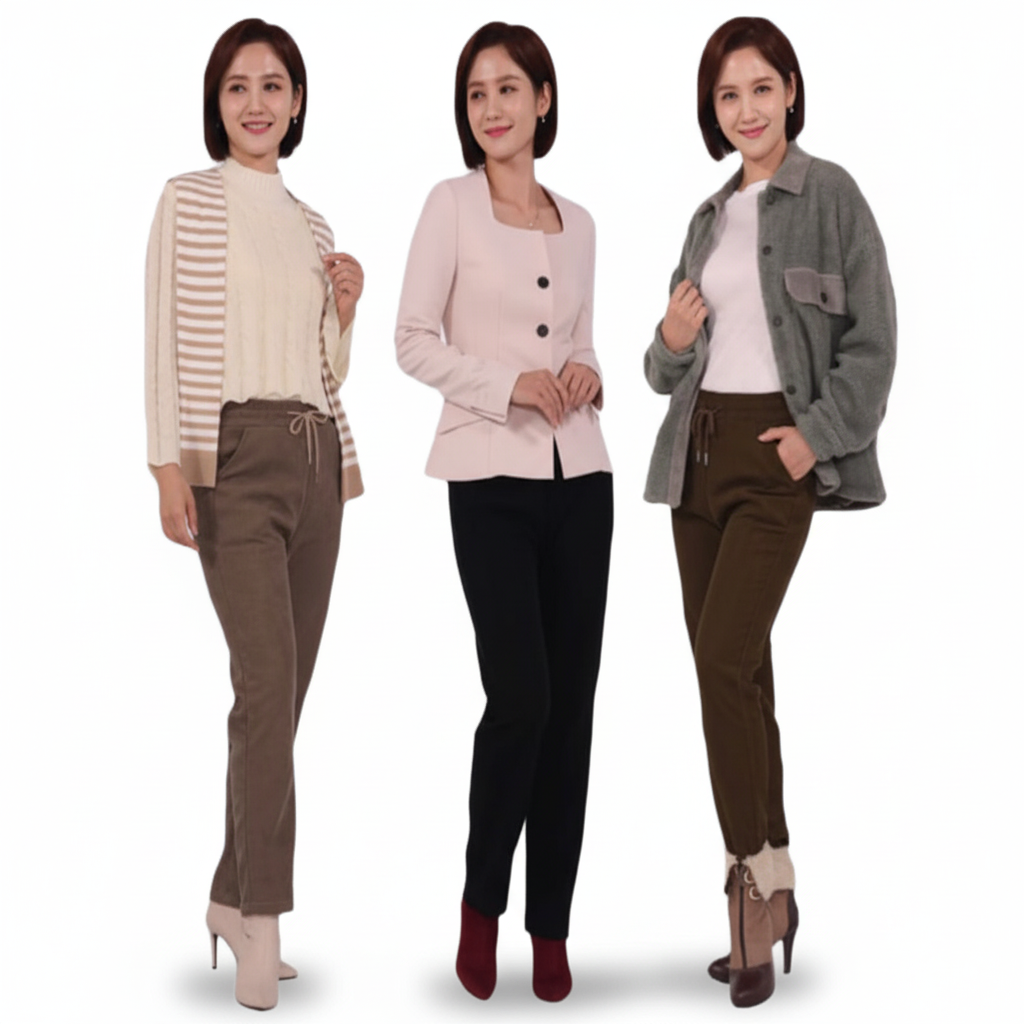 따시따시 강열바지 홈쇼핑 겨울 코듀로이 팬츠 골덴 여자바지 기모 밴딩 39,900원