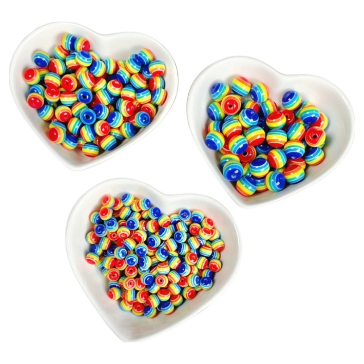 무지개 블랙 줄무늬 구슬 아크릴 비즈, 8mm(10g/35개) 2,100원