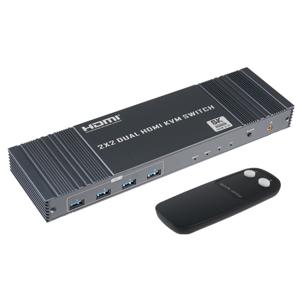 컴스 HDMI KVM 스위치 선택기 HDMI 2대의 PC 모니터 제어 8K 60Hz OU140 71,000원