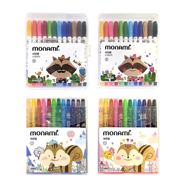 모나미 모니주 사인펜 + 색연필 12색 세트, 단품, 상세페이지 참조 6,600원